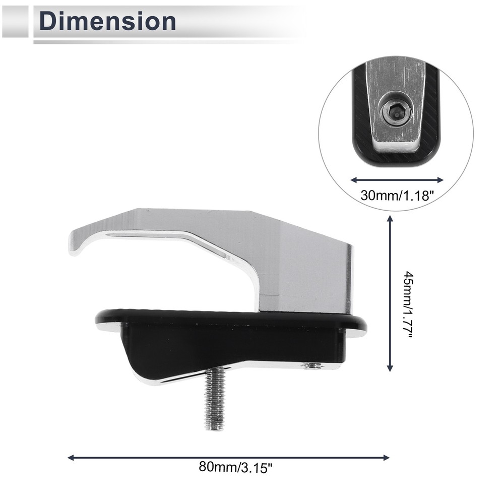 Alluper Alloy Motorcycle Hook for Minio Rectangular With Hole Silver Color