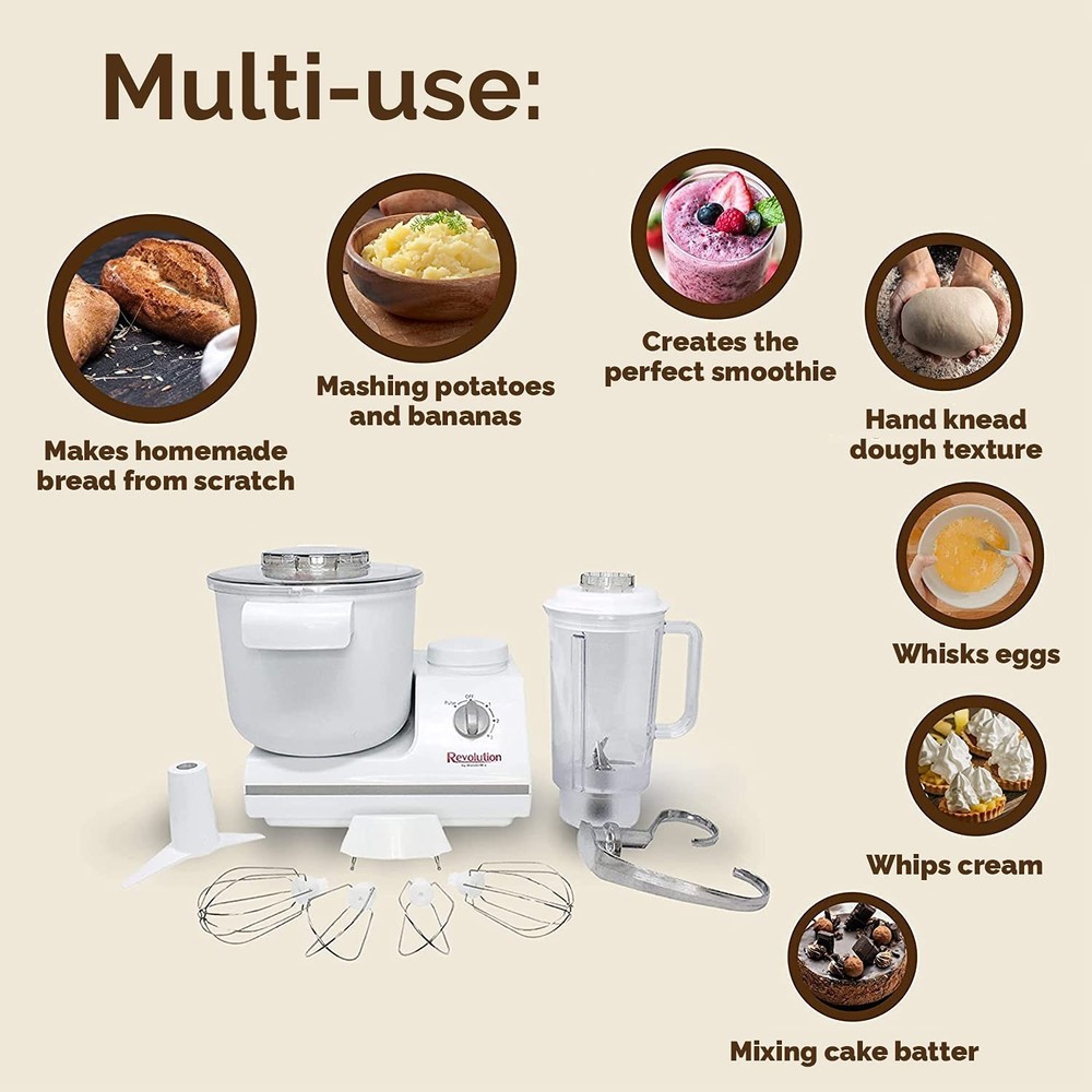 WONDERMILL -Complete Bread Dough Mixer Machine with Dough Hook -Bread Kneader...