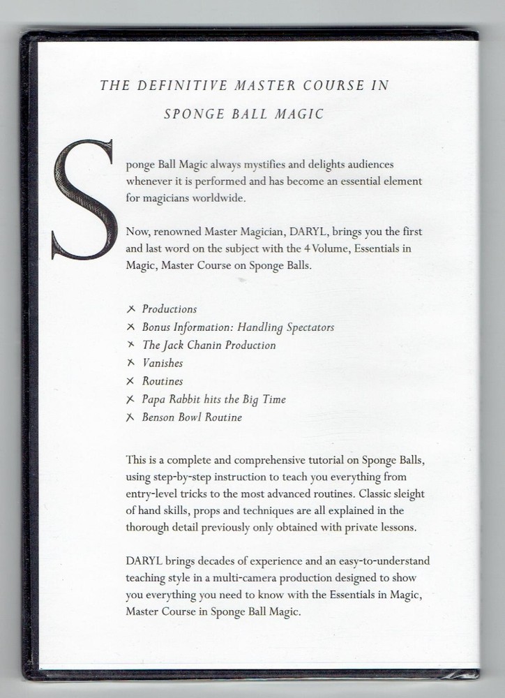 Master Course In Sponge Ball Volume 3 by Daryl - New Magic DVD
