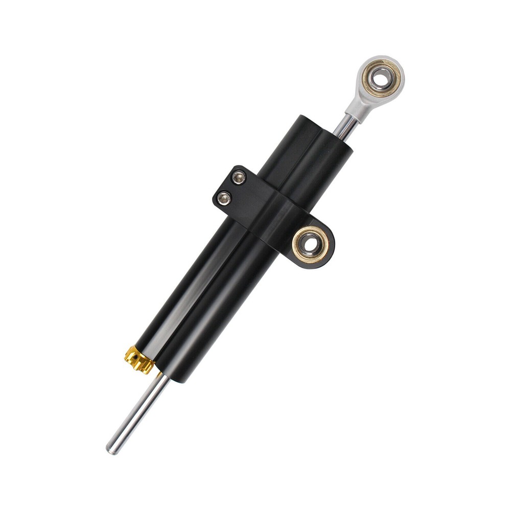 Universal Steering Damper Stabilizer Adjustable 2-tube Black Motorcycle