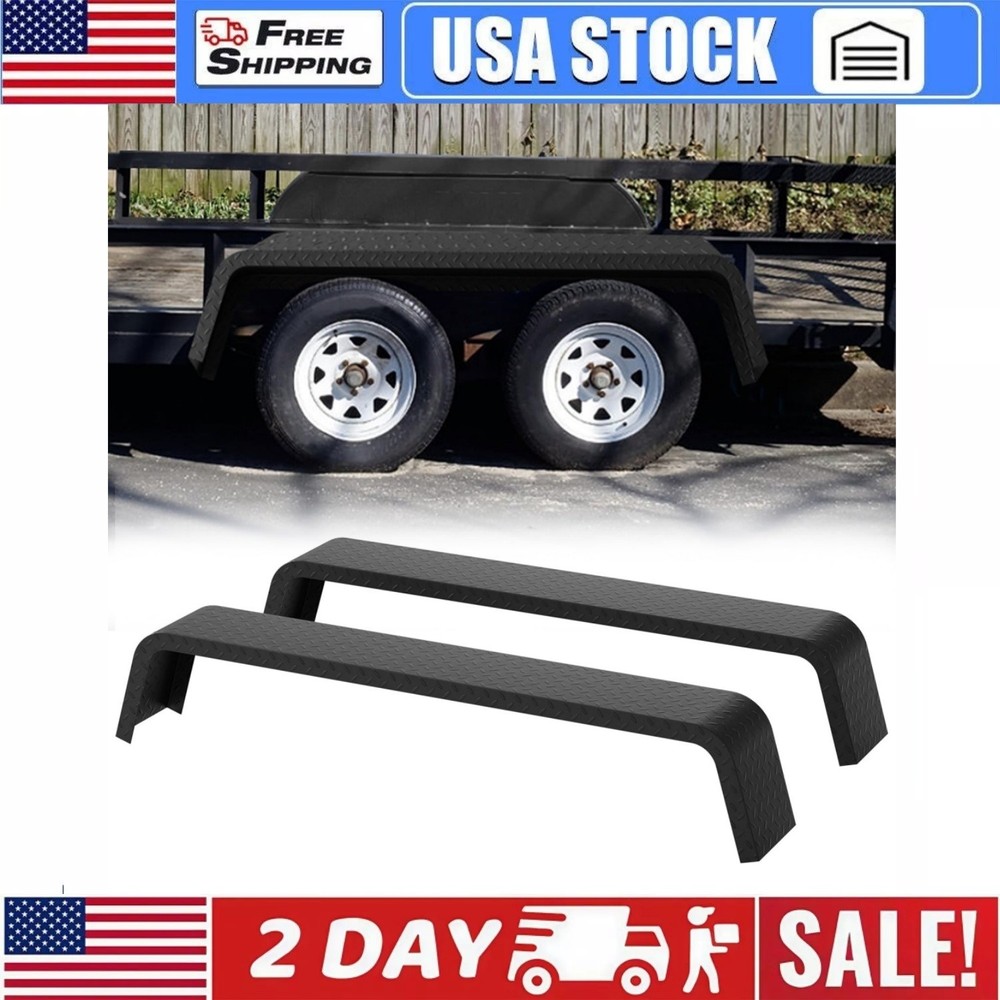 2 Pack Tandem Axle Trailer Fenders for 13"-15" Tires Car Hauler Cargo Utility