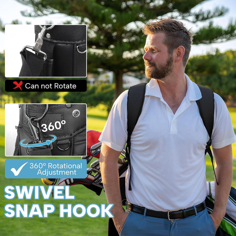 Golf Bag Shoulder Strap, Universal Golf Bag Strap Replacement Double Shoulder Ad