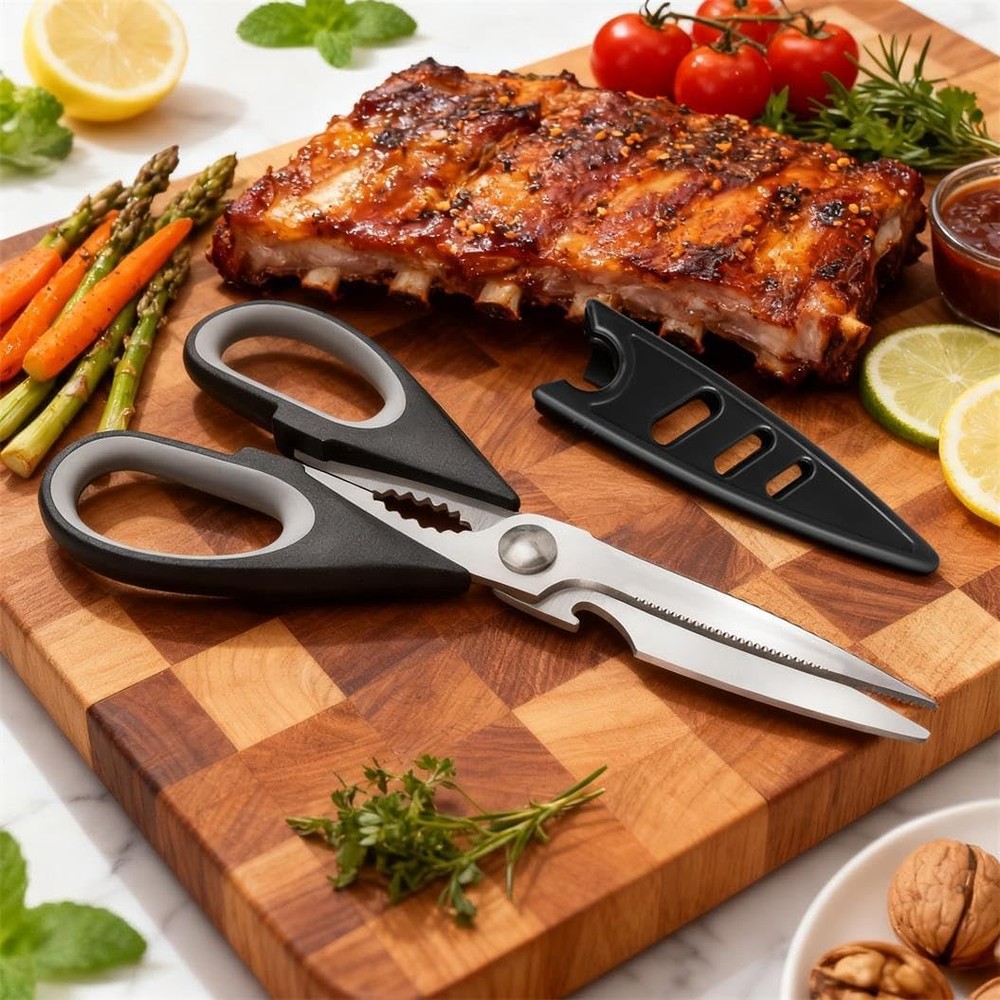 All Purpose Kitchen Shears with Protective Sheath, Heavy Duty 3 Pack Kitchen Sci