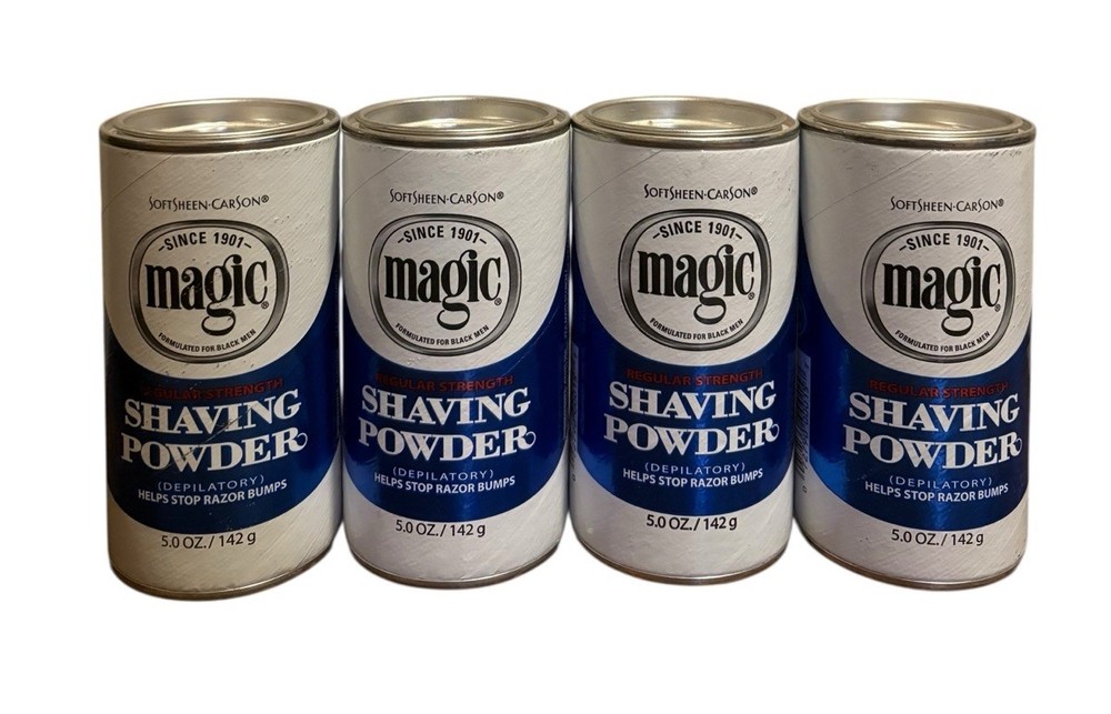 4 Pack Softsheen-Carson Magic Shave Regular Strength Shaving Powder, 5 oz