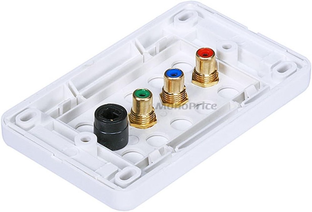 3 RCA Component / Toslink Optical Wall Plate (RGB Component + Toslink) - Coupler