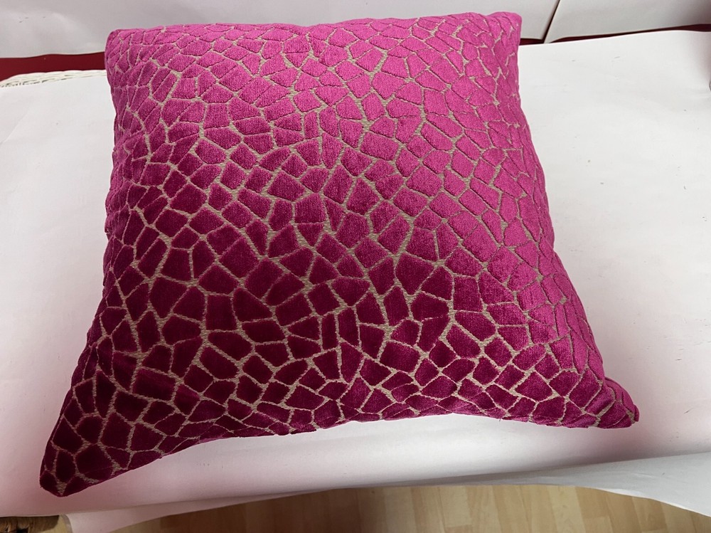 18" Dark Magenta Velour Throw Pillow