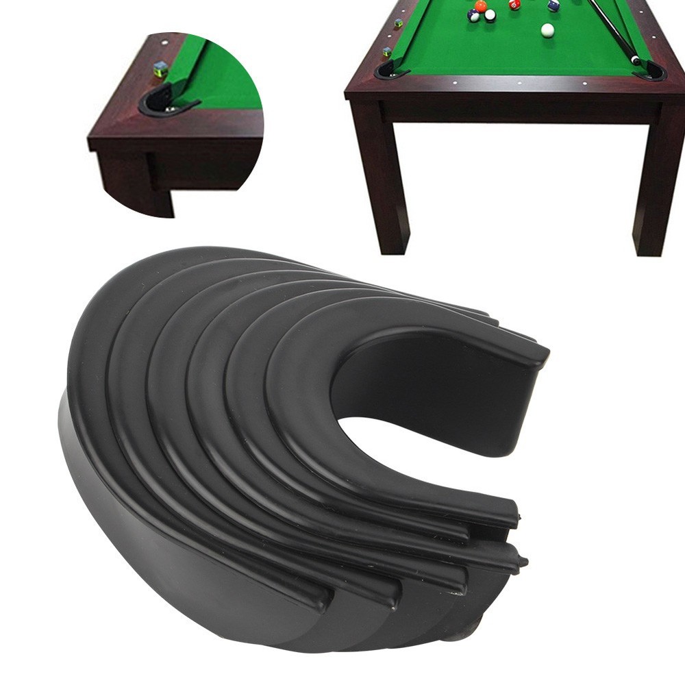 6 Pcs Billiard Pool Table Hole Pocket Rubber Liners Accessory Set