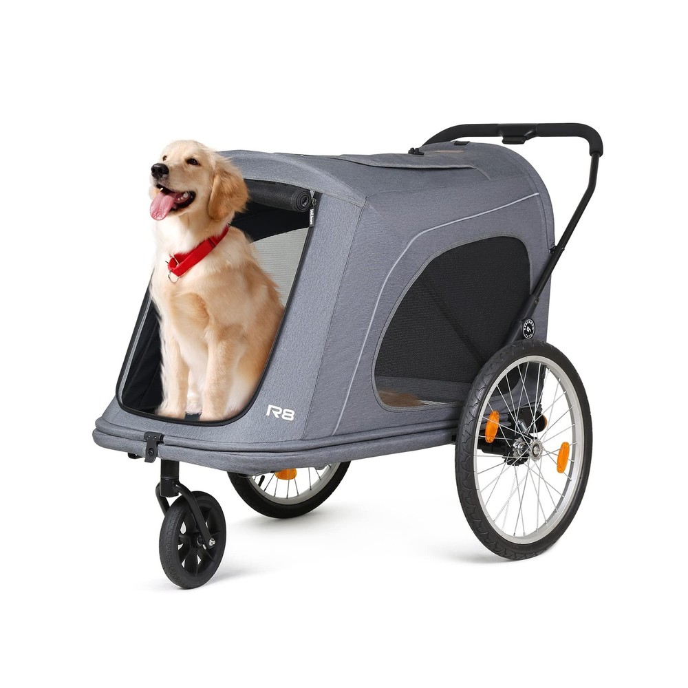 R8 Extra Large Foldable Pet Stroller, Dog Stroller & Pet Trailer for Large Do...