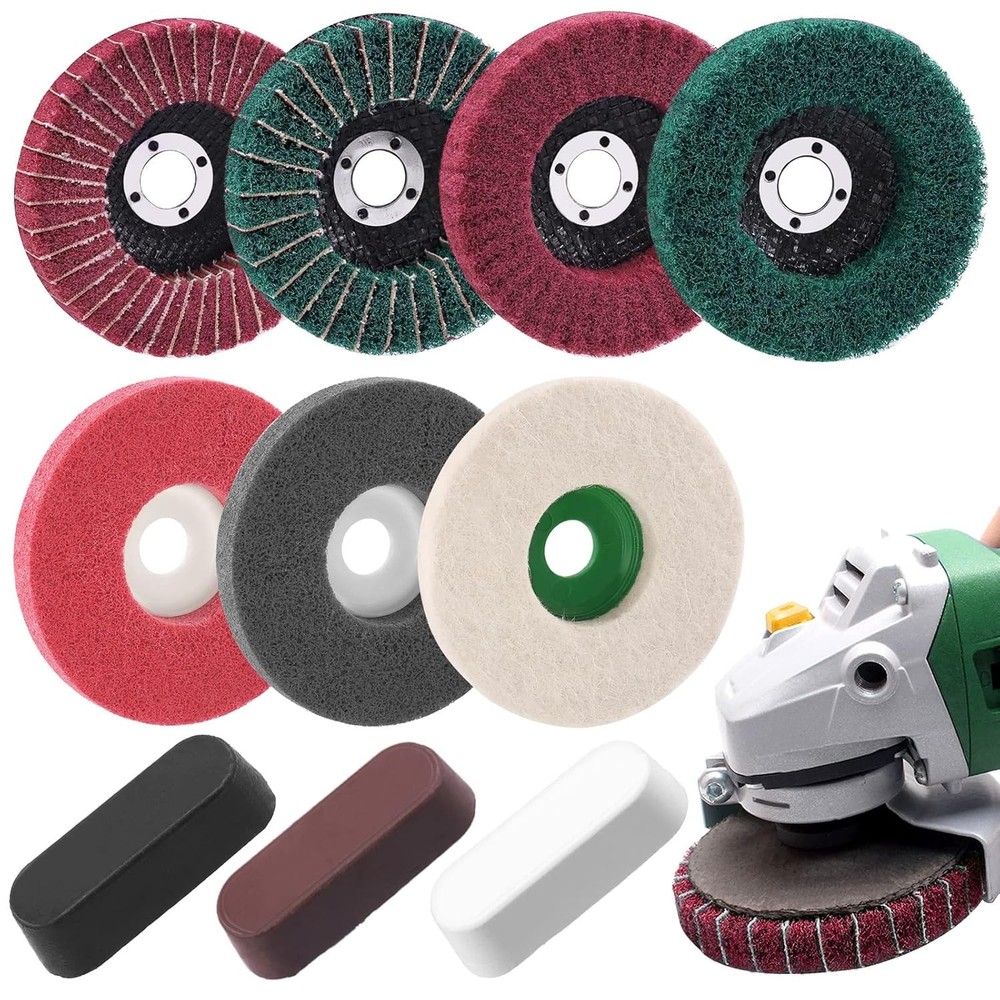 Polishing Buffing Wheel Set 17pcs Assorted Discs Compounds for Angle Grinder