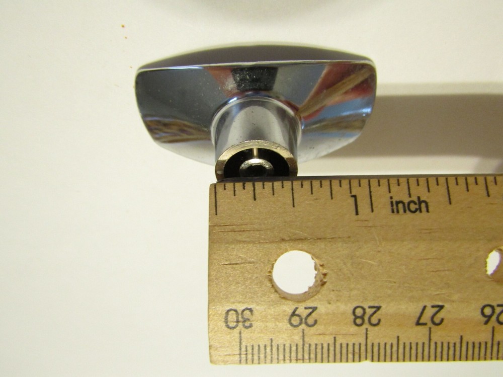 Vintage Nos Rectangular Chrome Drawer Knobs 1" x2" Concave Cabinet Door Pulls