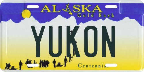 Yukon Alaska Aluminum License Plate