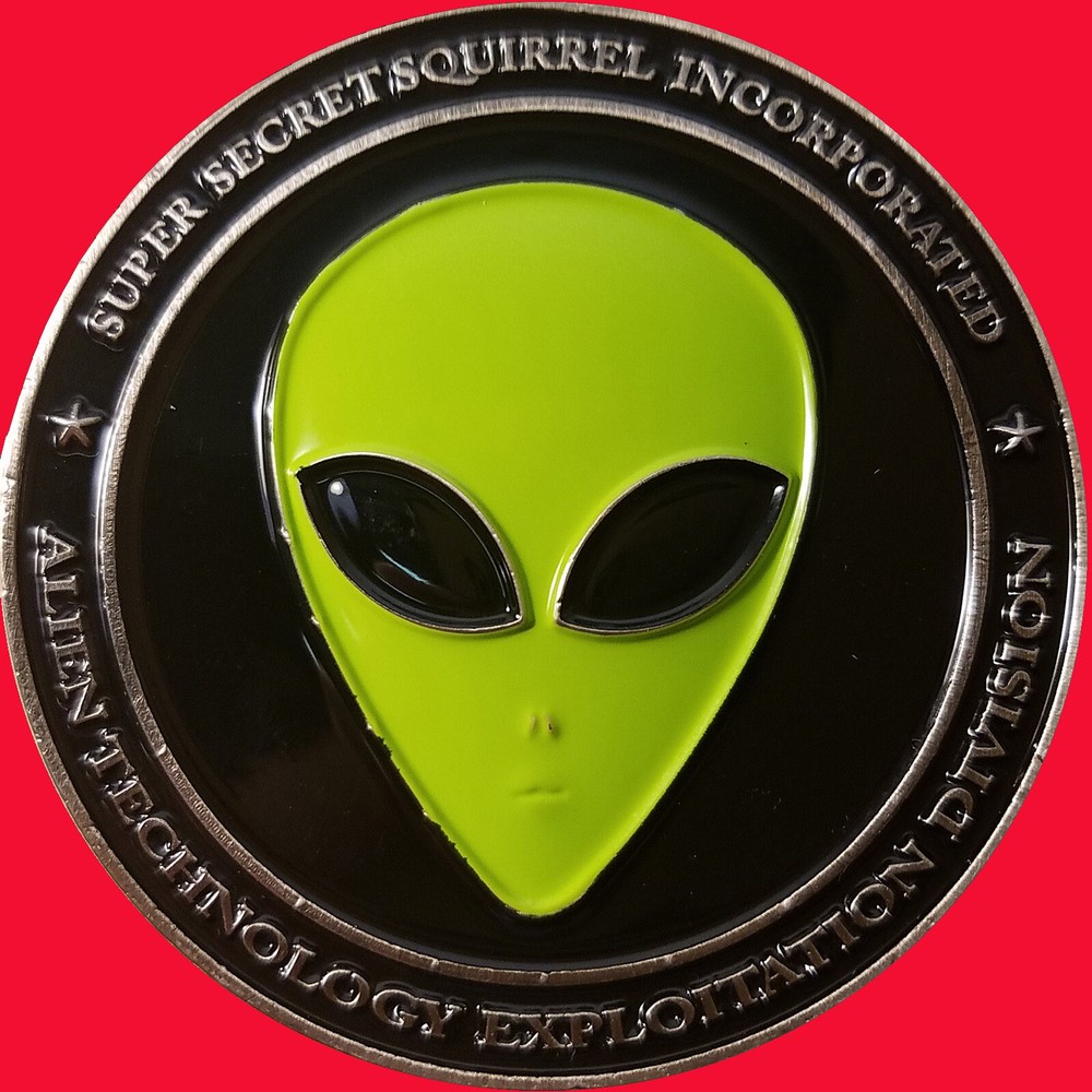 2" Super Secret Squirrel Alien Technology Exploitation challenge coin USAF. 28