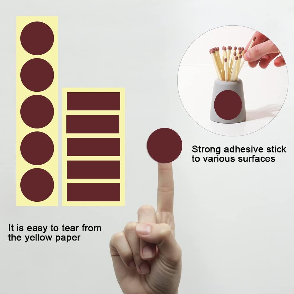 Matches with Adhesive Striker Decor Ceramic Holder 80 PCS Decorative Matches