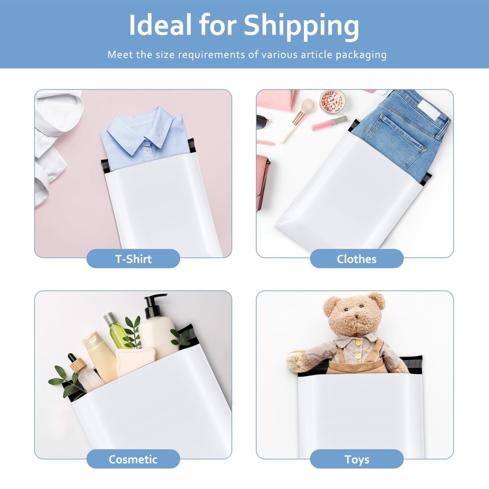 Metronic Poly Mailers 10x13 100 PC, Small White Shipping 100PC,