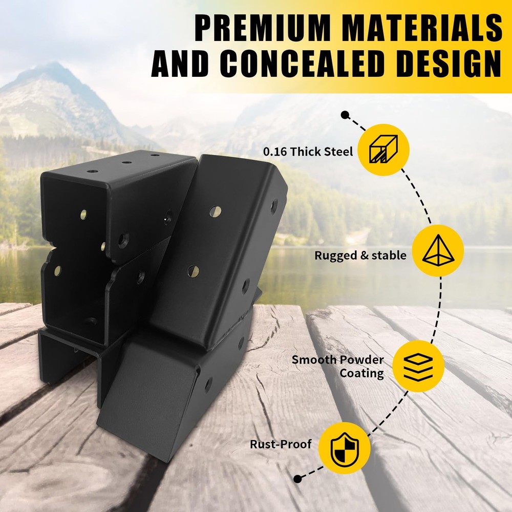 30 Degree Stair Railing Bracket Connectors,U-Shaped Conclaled Brackets for 2"...