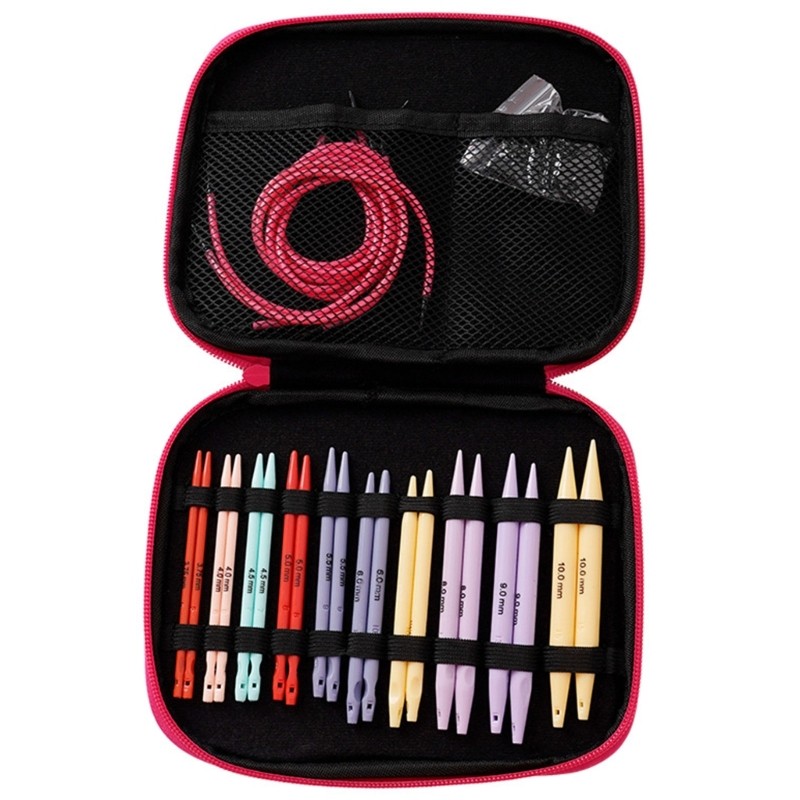 Circular Knitting Needle Set with Case, Interchangeable Knitting Needle Set