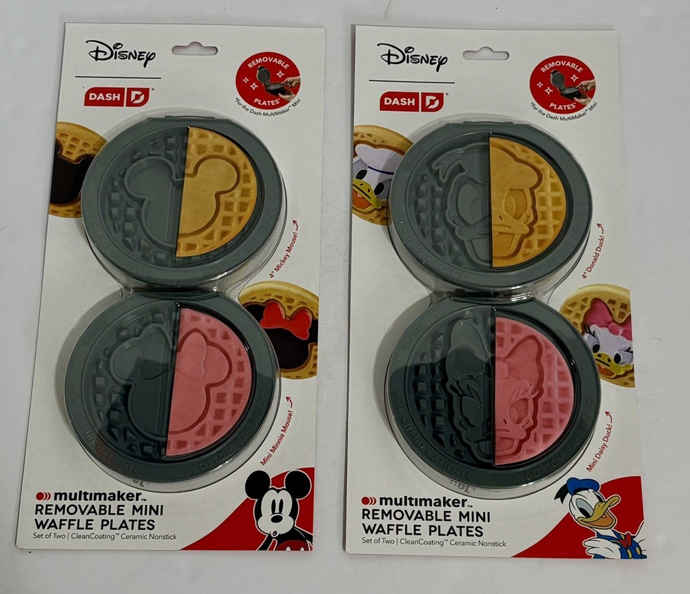 Disney Dash Mini Waffle Maker Multimaker with 4 Additional Character Plates NIB