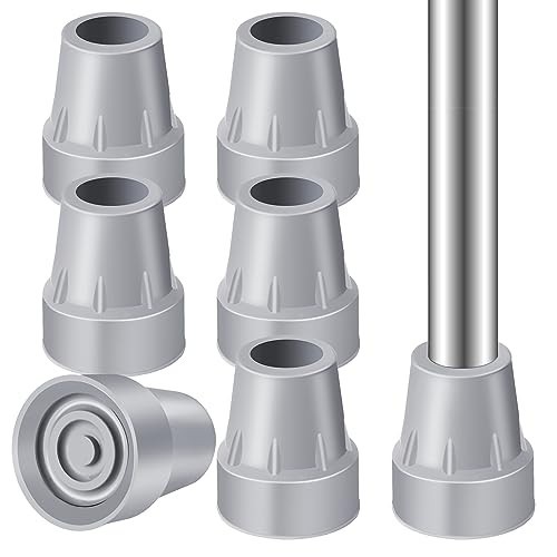 Heavy Duty Rubber Crutch Tips 7/8 Inch - Replacement Cane Accessories, 6-Pack
