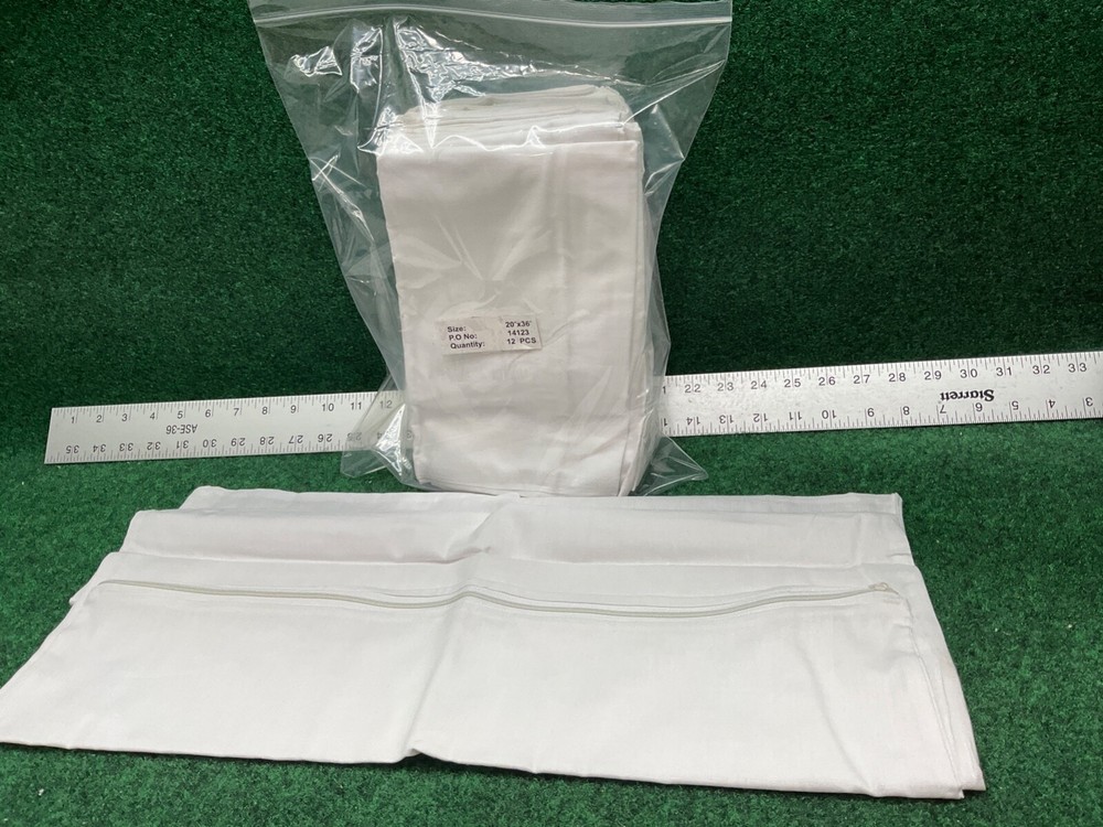 Pillow Protector with Zipper 20" x 36"  White 11 Pack