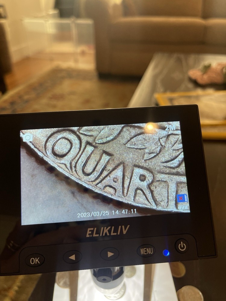 1973-D Quarter. OBVIOUS DDR DOUBLE DIE and Filled Mint ERROR