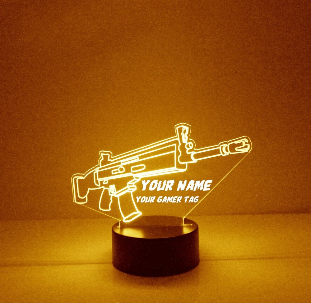 Fortnite Battle Royale LED Night Light, with Remote Control, Engraved Light Up
