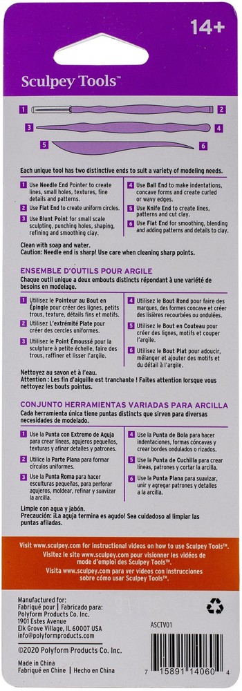 Sculpey Clay Tool Starter Set 3/Pkg