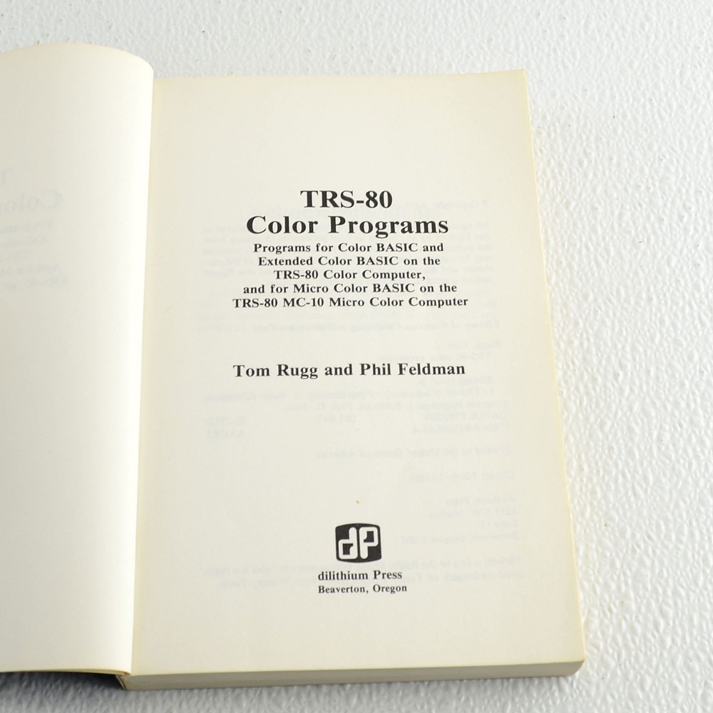 TRS-80 Color Computer Programs + MC-10 Rugg Feldman 1982 Dilithium PB