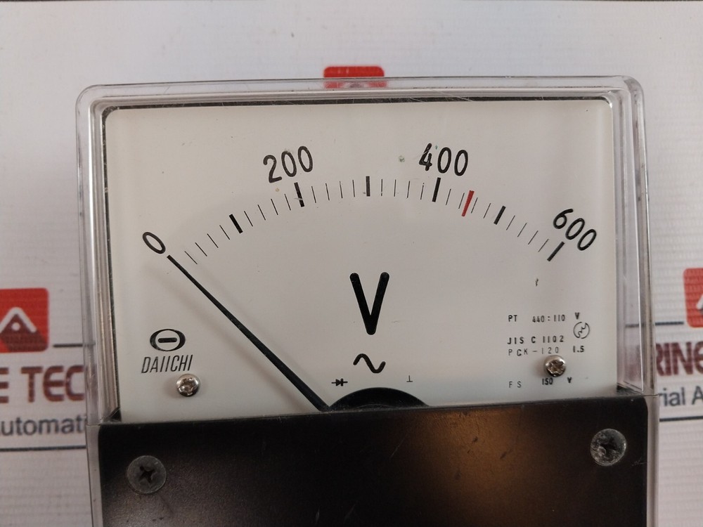 Daiichi JIS C 1102 Voltage Panel Meter 0-600 VAC