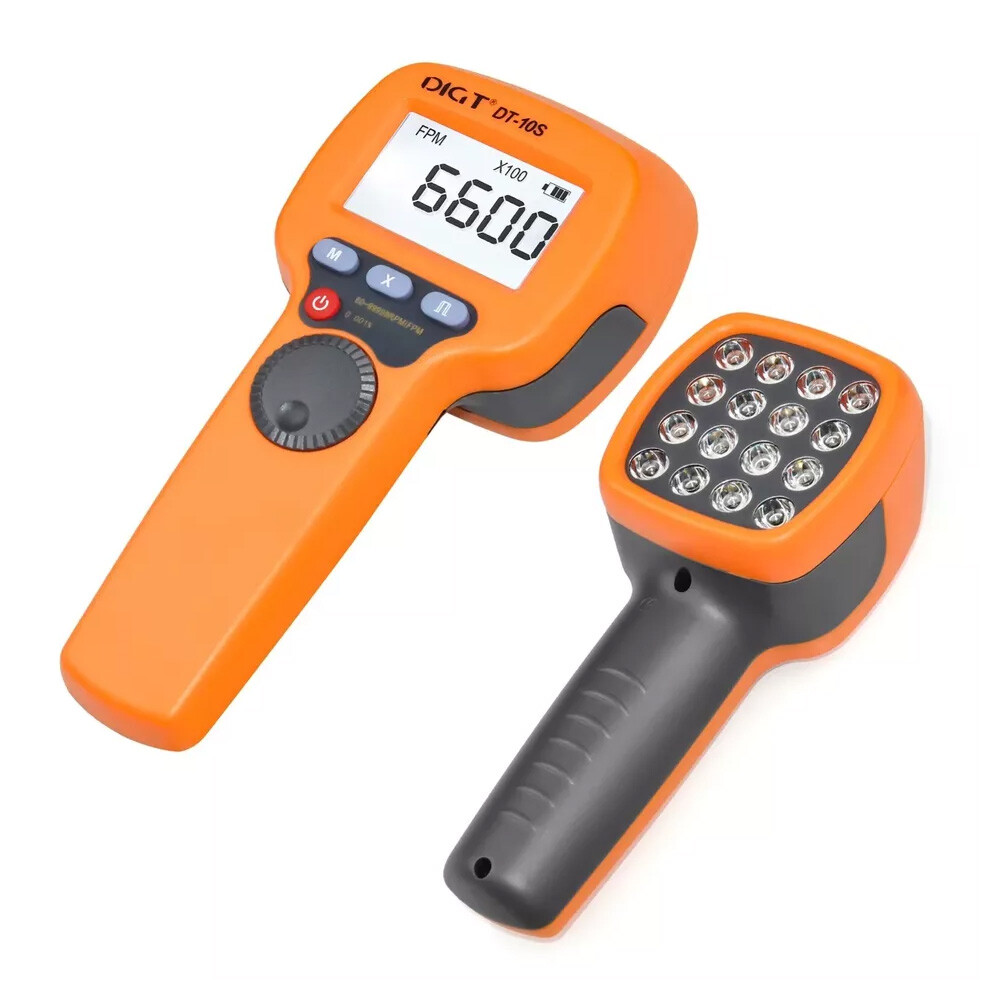 Handheld Digital Stroboscope LED Flash Strobe Tachometer Speed Tester DT-10S