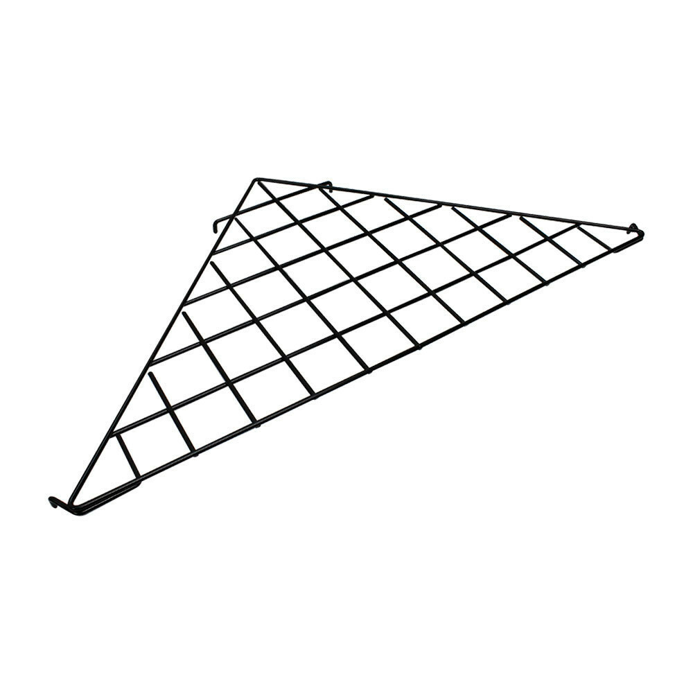 2 Pc - Black Corner Triangle Wire Grid Shelf Slat Grid Panel 24 x 24 x 32