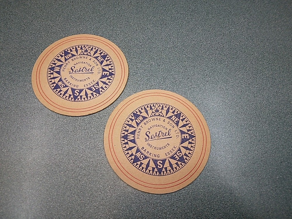 Vintage Sestrel Navigation Instruments Drink Coasters