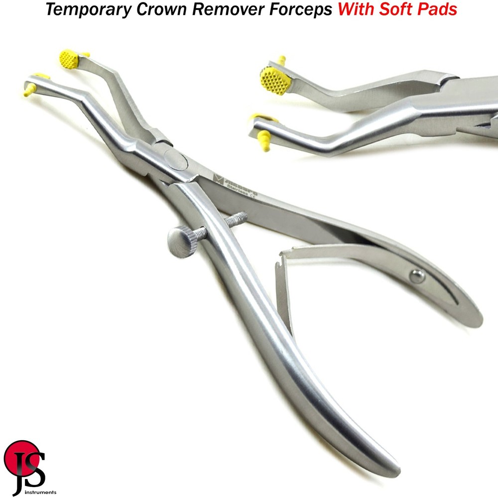 Temporary Crown Remover Forceps Tooth Bridge Removal Dental With Soft Pads