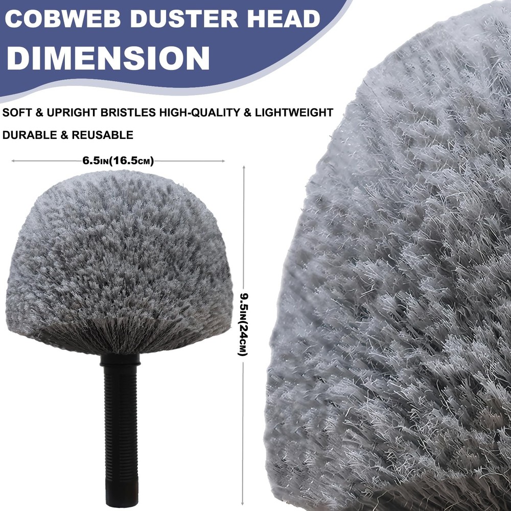 2 Pack Cobweb Duster Head Brush High Efficiency Twiston Spider Web Brush For Ind