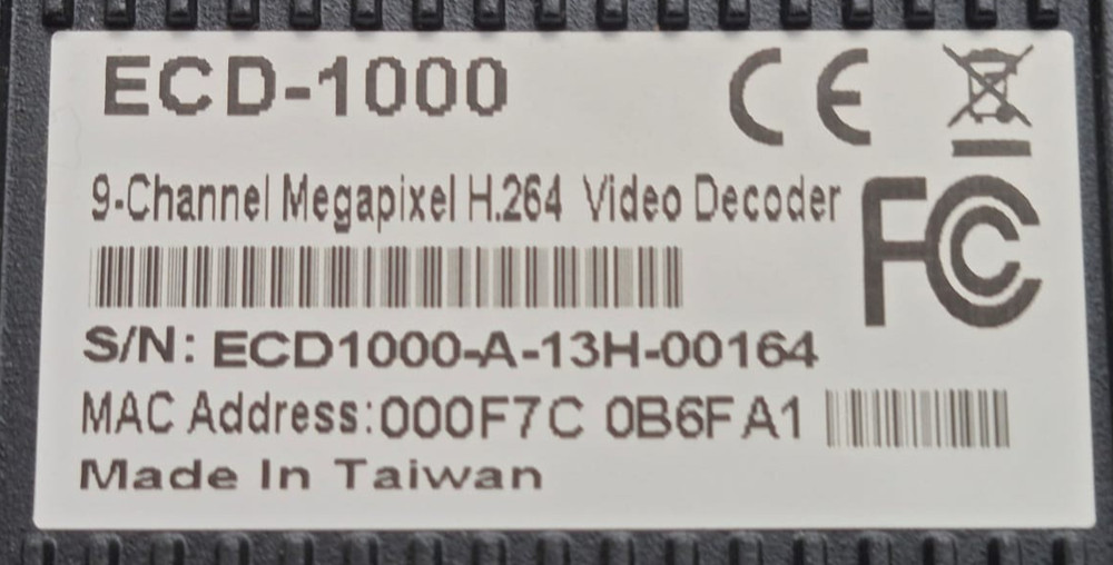 Acti ECD-1000 16-Channel Megapixel H.264 USB / HDMI / Composite Video Decoder