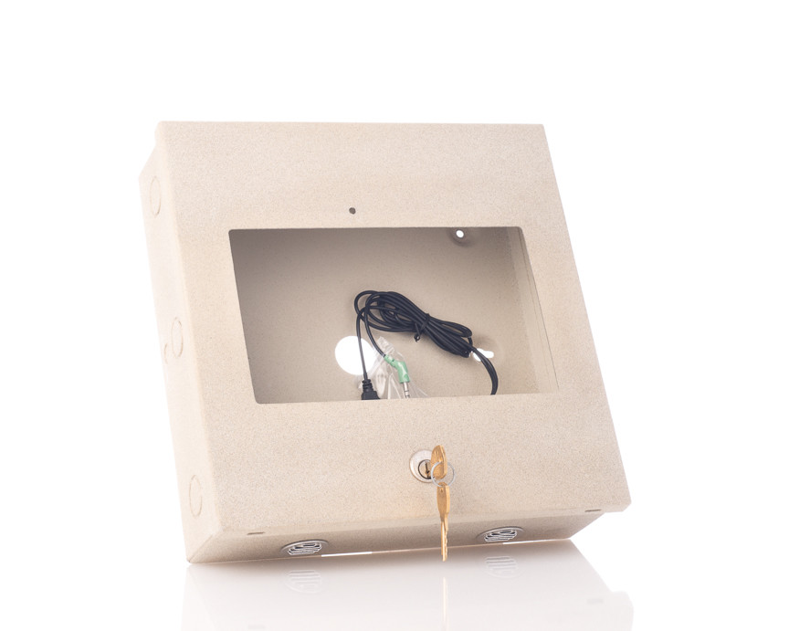 10" Tablet Enclosure with Lock and USB Powered Speaker Kiosk