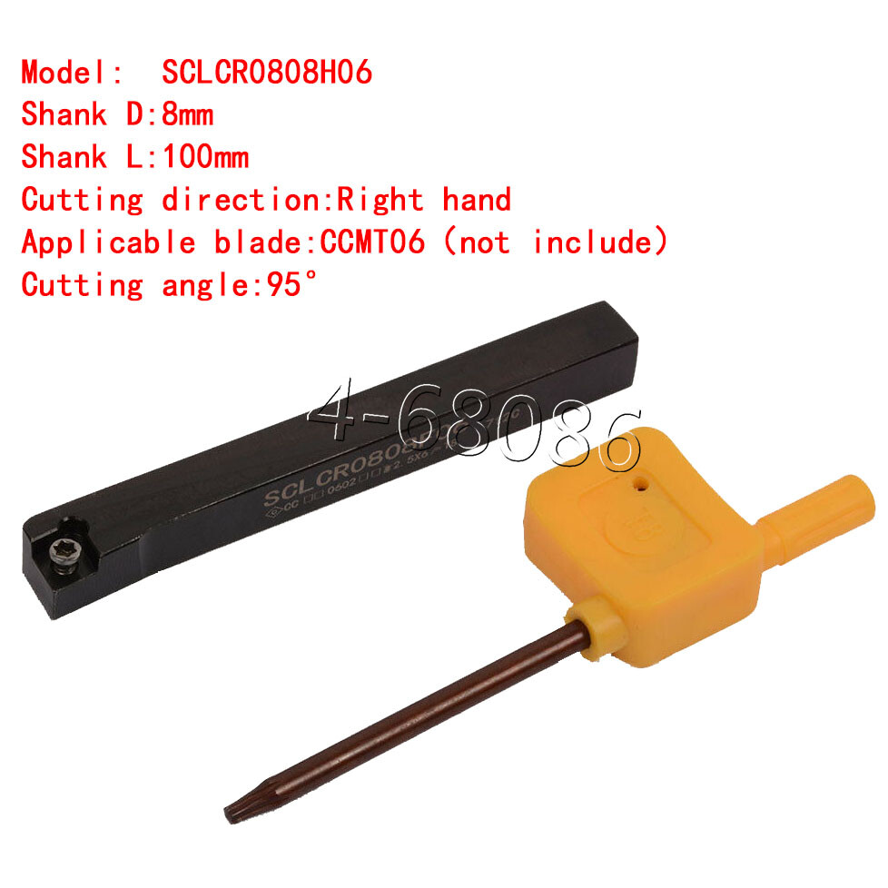 SCLCR0808H06 8x100mm Lathe Turning Tool Holder Indexable tool for CCMT06 Insert