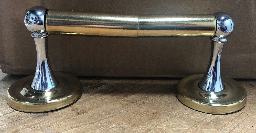 New Prestige Bathware By Franklin Brass Paper Holder Solid Brass Model #4508.