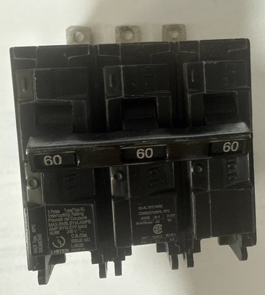 Siemens BL360 3 Pole 60 Amp. Panel board Take Outs