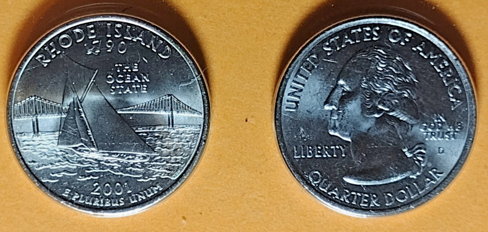 2001 Rhode Island P&D State Quarters - BU - Uncirculated