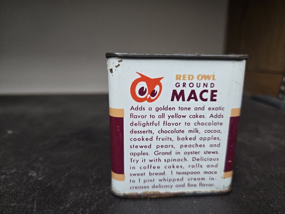 Red Owl Vintage Ground Mace Container