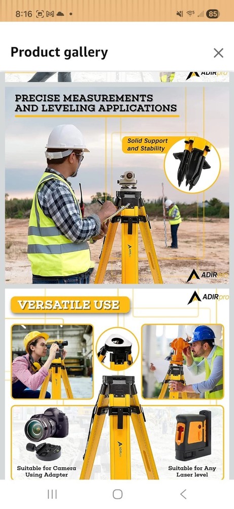 Double Lock Heavy Section Aluminum Tripod Level & Survey work Equipment Tripod