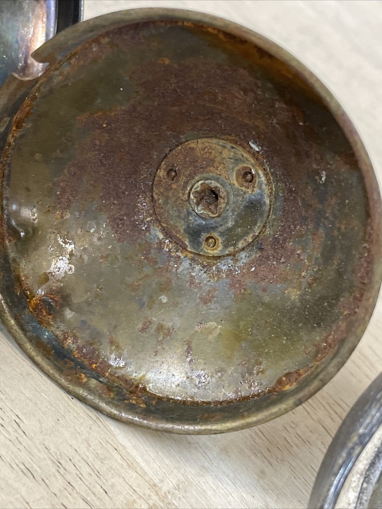 4 Antique Lids Metal Spelter Silver Plated
