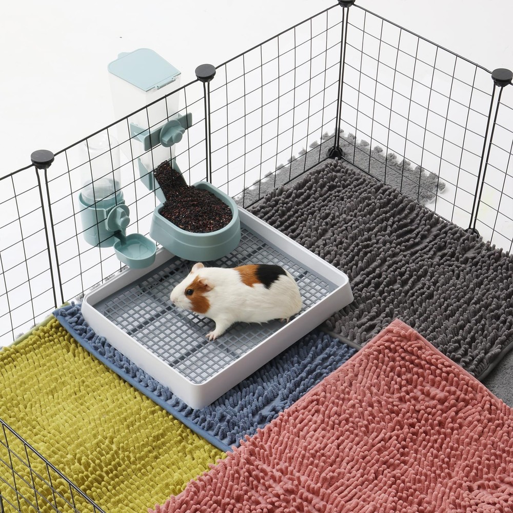 4 Pack Rabbit Washable Pee Pads Reusable Guinea Pig Chenille Bed Training Pad...