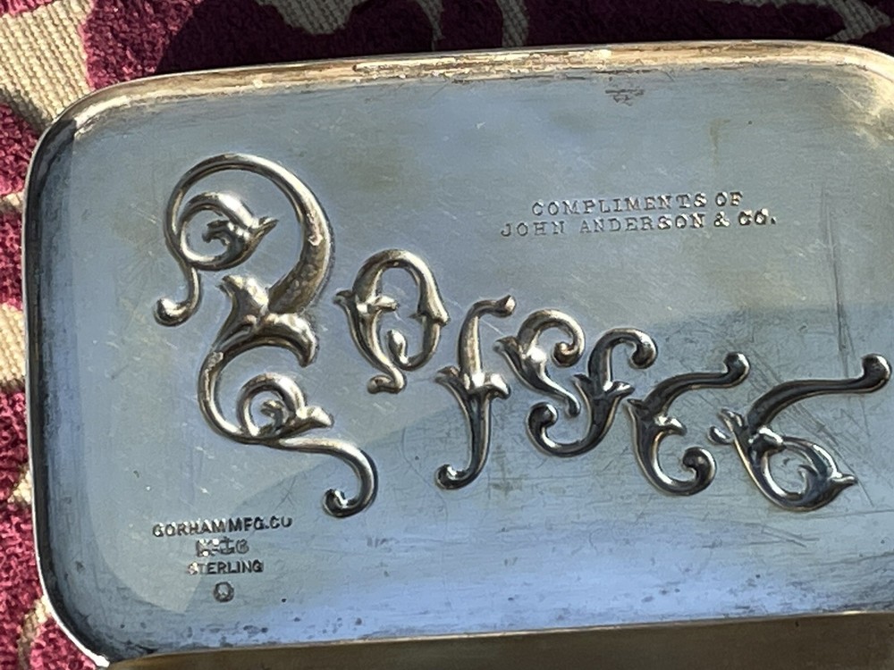 Antique Gorham Sterling Silver Solace Snuff Box. 1890.