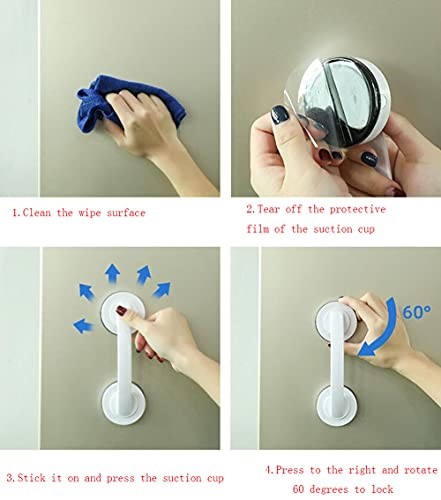 -Powerful Suction Cup Glass Mirror Door Handle, Refrigerator Drawer white large