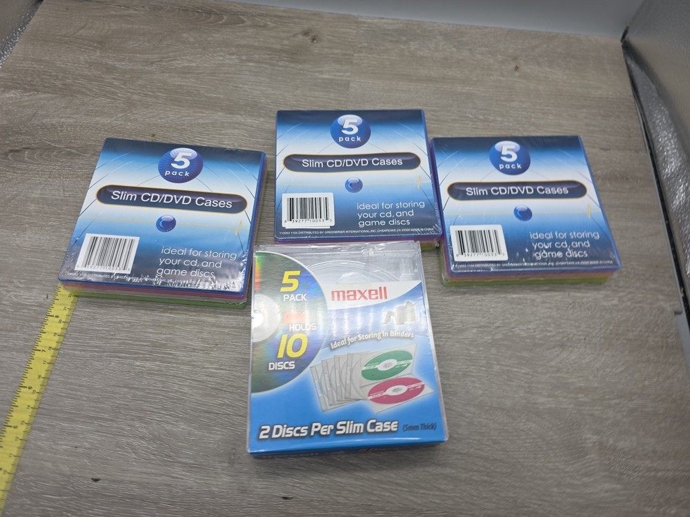 24 Total:  15 Slim DVD/CD Cases For Single Disc, And 10 For Double Disc, Maxwell