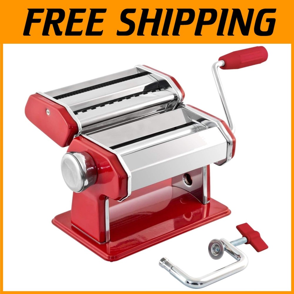 Stainless Steel Pasta Machine - Removable Handle