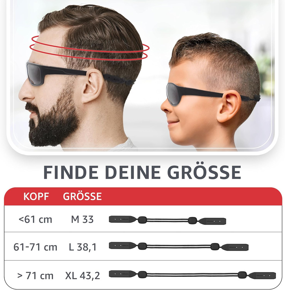 Eye Glasses String Strap Holder - No Tail Sunglass Strap for Men - Eyeglass Stra