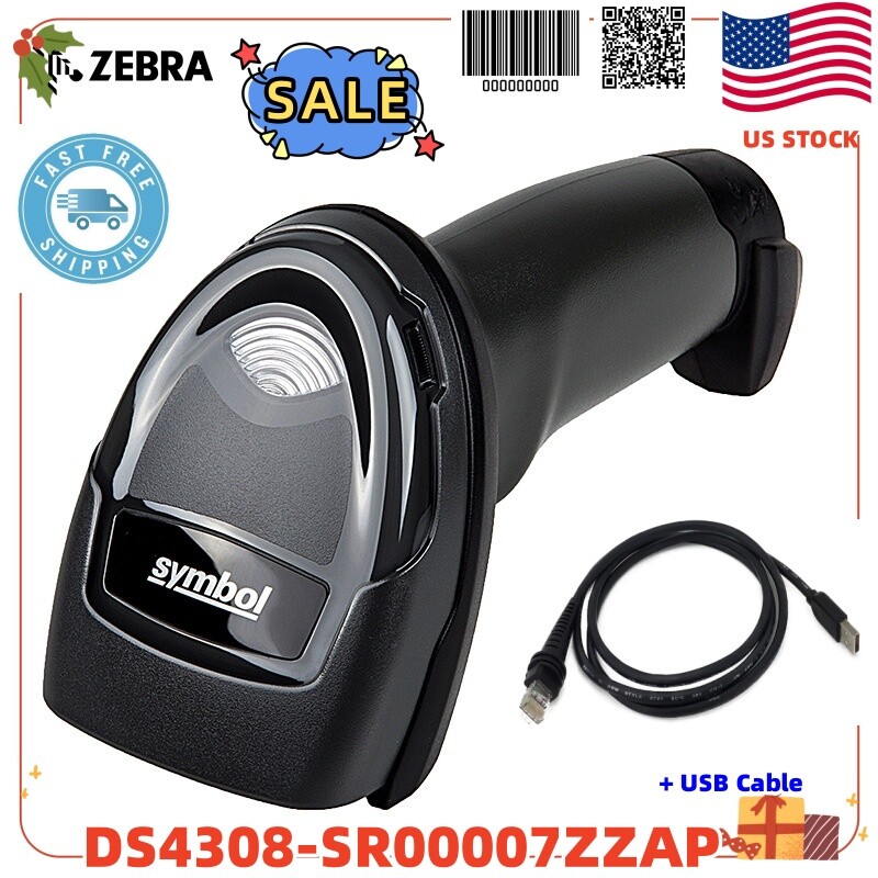 Symbol DS4308-SR00007ZZAP 2D Digital Handheld Barcode Scanner USB POS Reader Kit