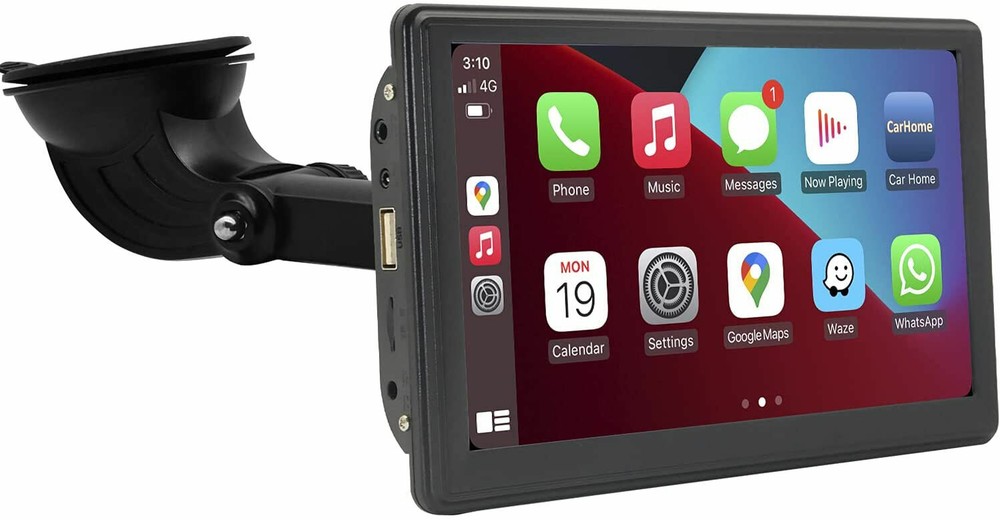 PORTABLE 7" WIRELESS APPLE CARPLAY / ANDROID AUTO REVERSING CAMERA SUITS ARBATH